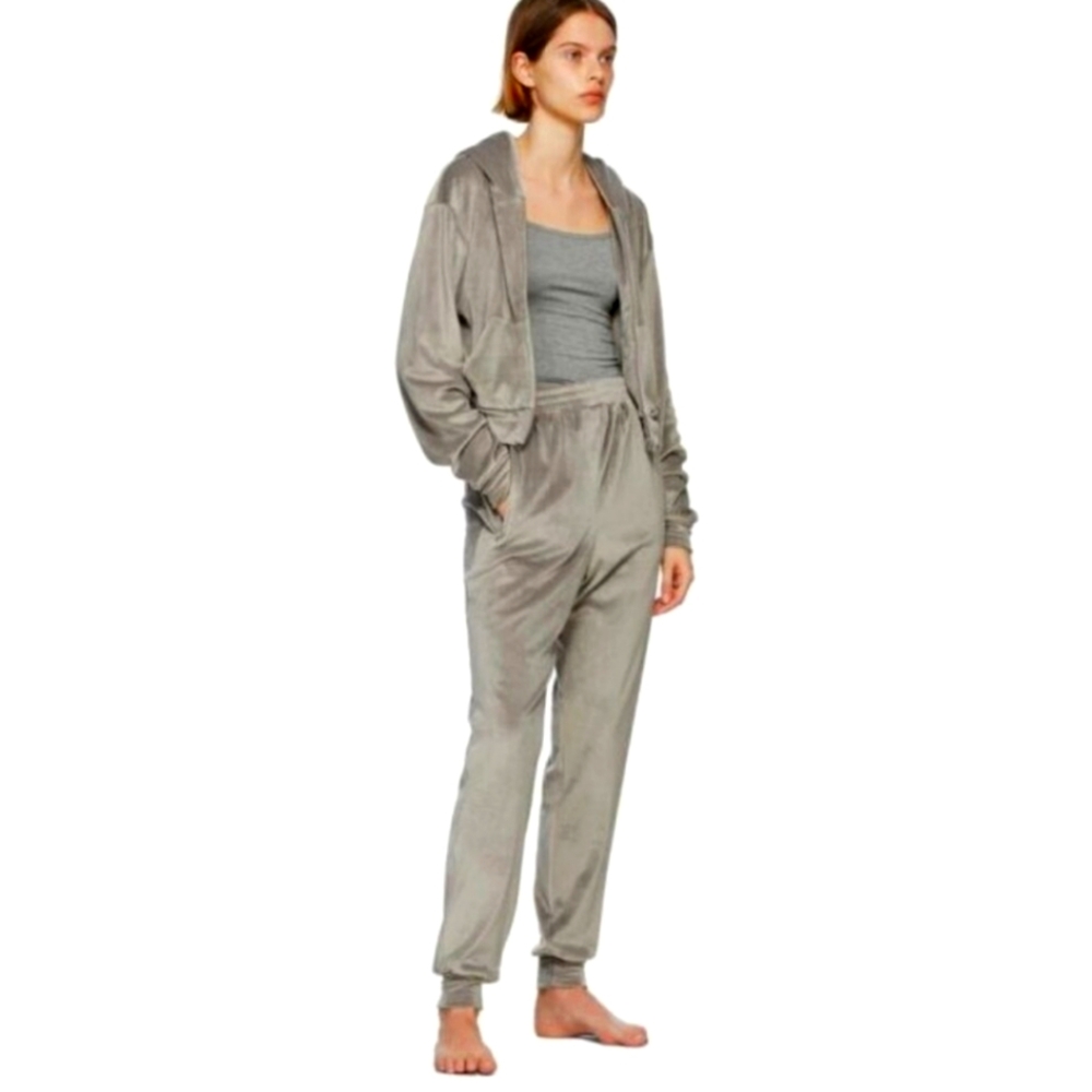 NWT SKIMS Velour Jogger Pants Plus 4X Gunmetal Gray
